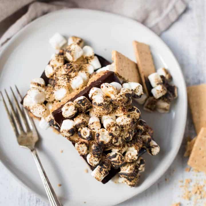 No Bake S'mores Bars on plate
