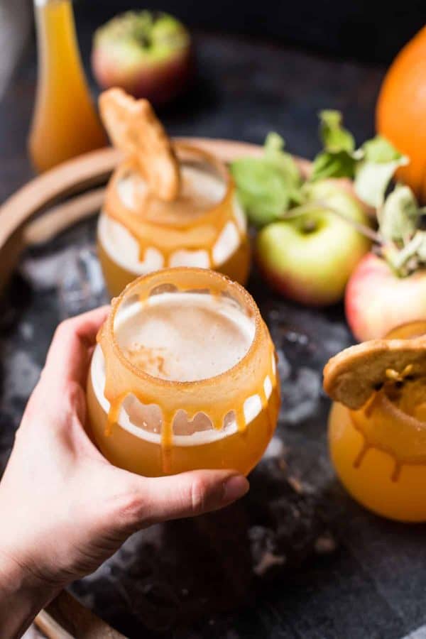 Reaching for a glass of pumpkin shandy