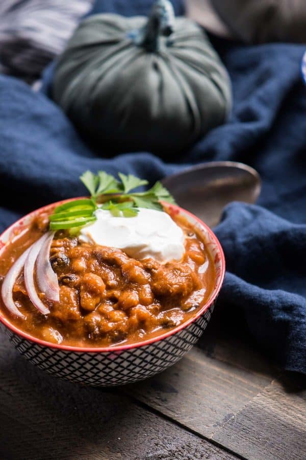 Pumpkin and Beef Chili on a crisp day!
