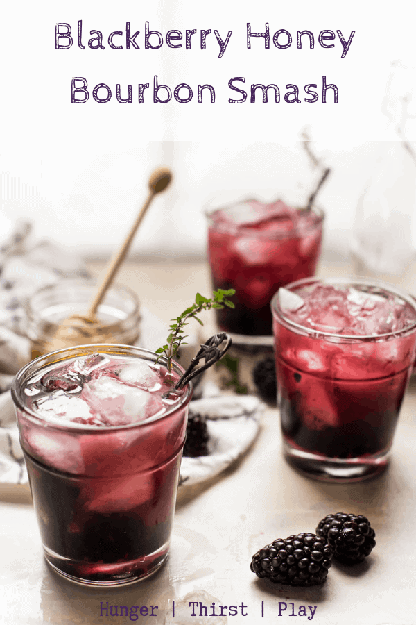 The perfect cocktail for entertaining! Fresh blackberries, an easy to make berry and honey infusion with classic bourbon served over ice. #bourboncocktails #easycocktails #cocktailsforentertaining