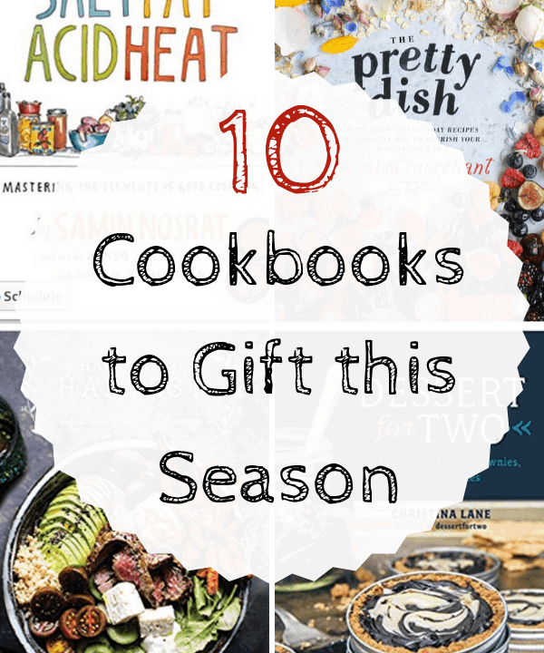 collage of cookbook covers for gift ideas