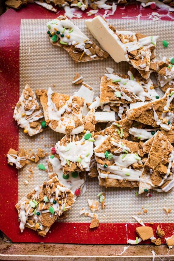 overhead view of gingerbread bark