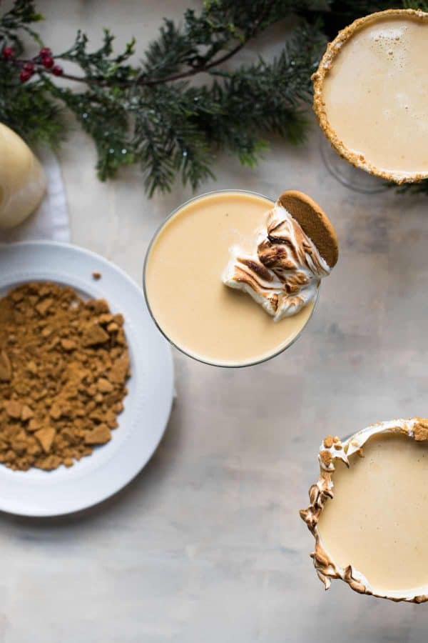 overhead photo of gingerbread eggnog