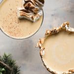 overhead photo of gingerbread eggnog