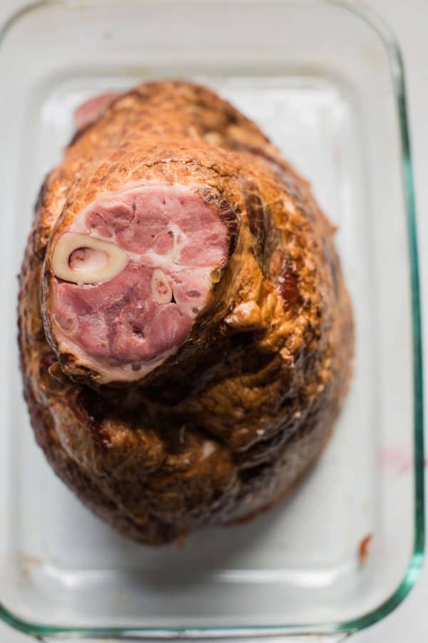 Brown Sugar Bourbon Slow Cooker Spiral Ham - Basil And Bubbly