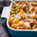 cheesy sausage and pepper pasta bake