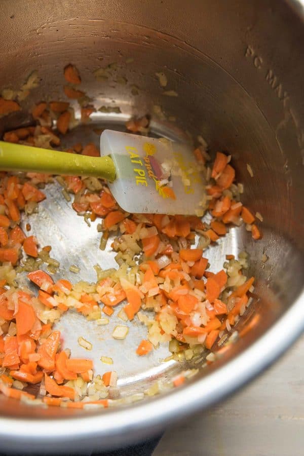sautéed vegetables in an instant pot