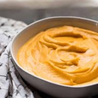 creamy butternut squash roasted with pure maple syrup resting in a bowl