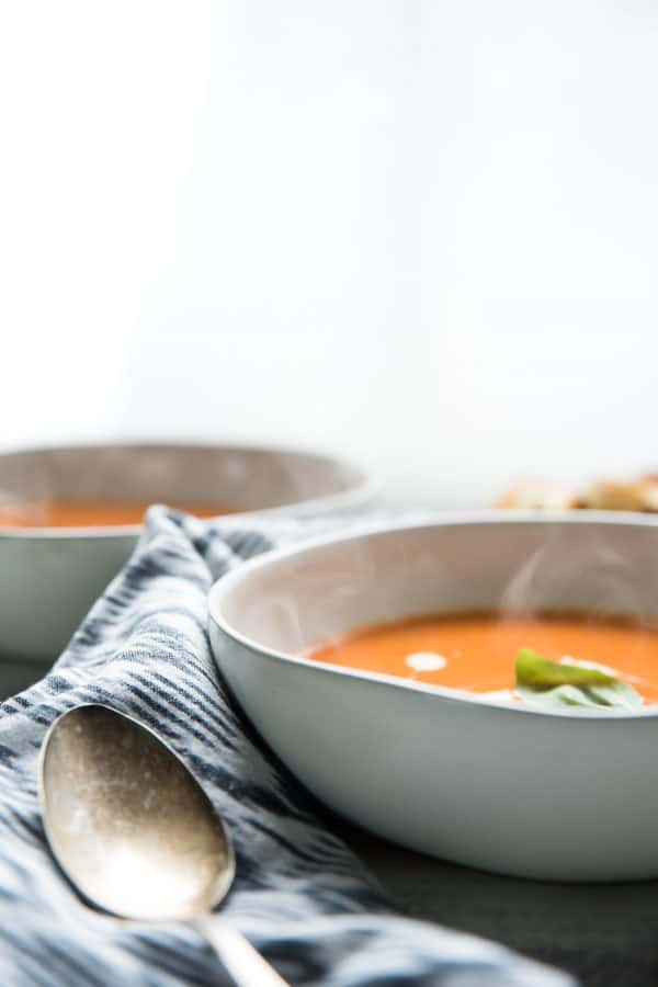 steam escaping from bowls of soup