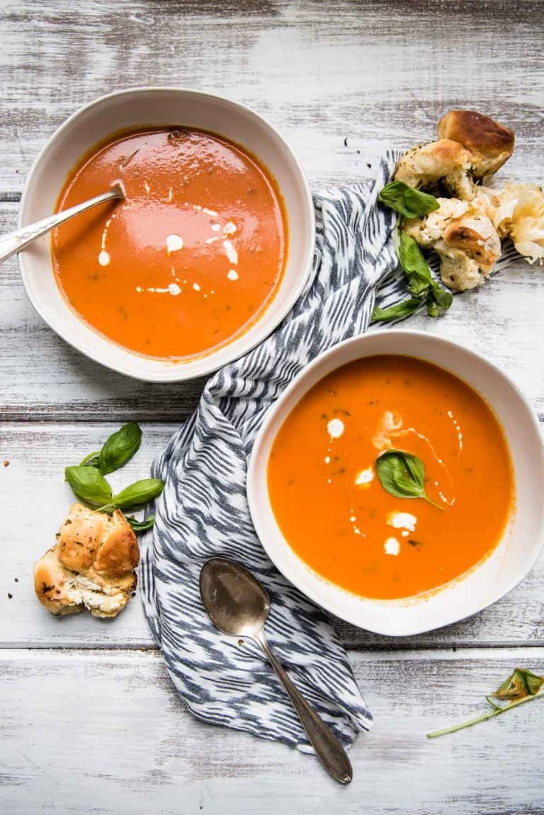 Creamy Tomato Basil Soup - Hunger Thirst Play