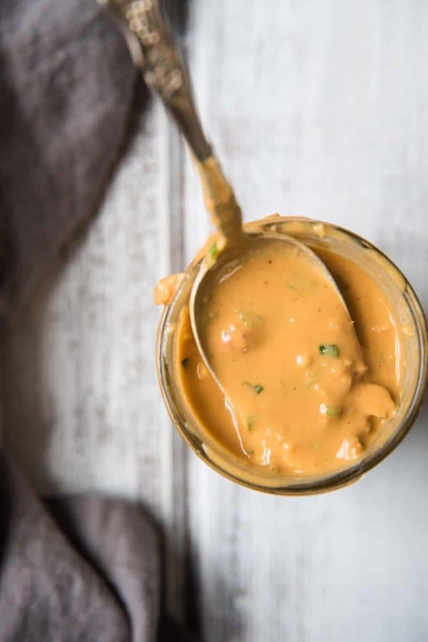 spoonful of low calorie thai peanut dressing