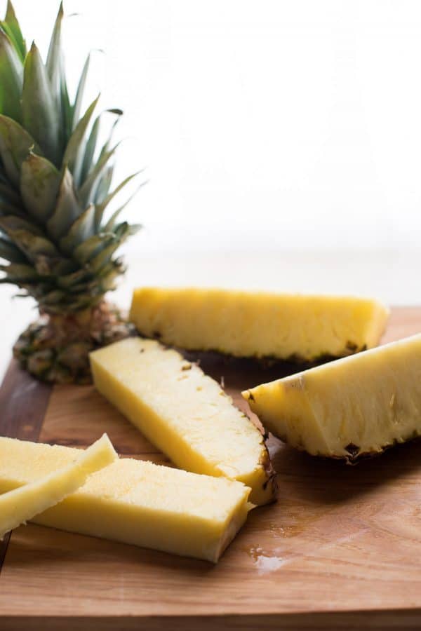 sliced spears of fresh pineapple