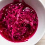 quick pickled cabbage in a bowl