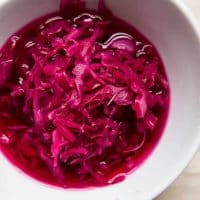 quick pickled cabbage in a bowl