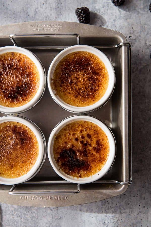 freshly caramelized sugar on top of vanilla custard