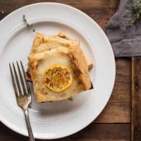 stacked squares of lemon ricotta puff pastry