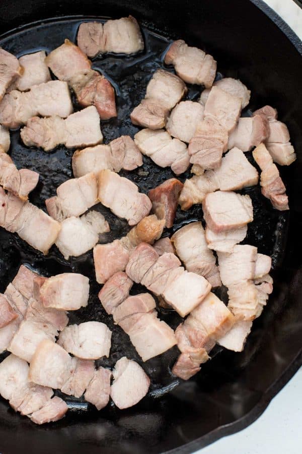 pork belly cut into lardons