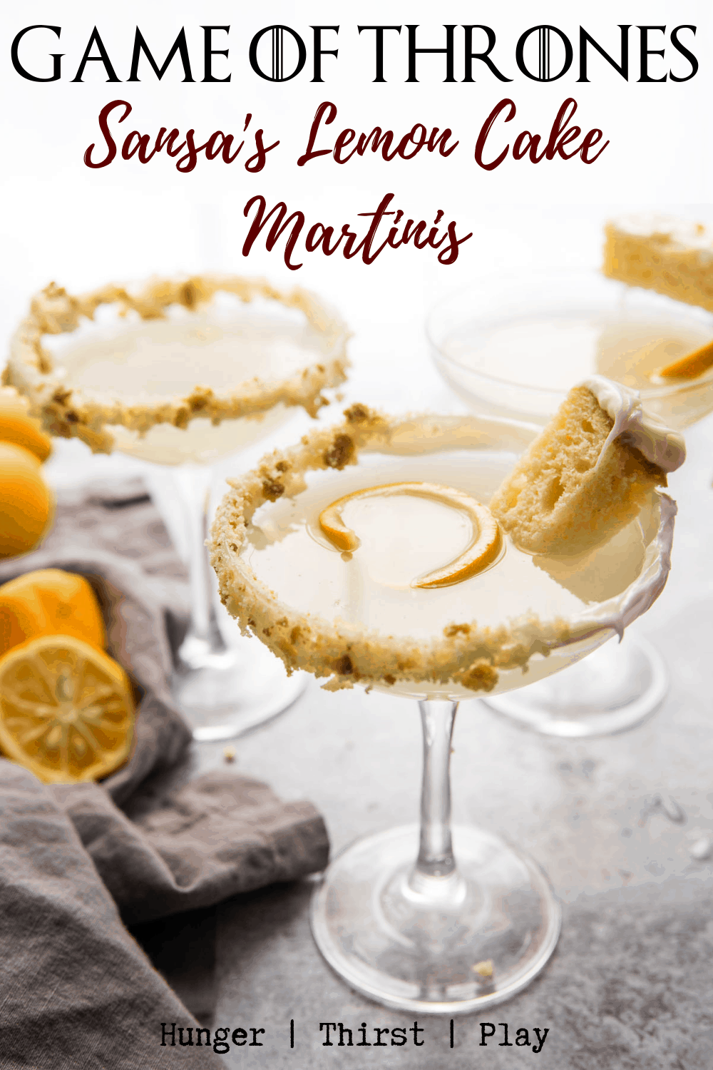 Sansa's Lemon Cake Martini - Hunger Thirst Play