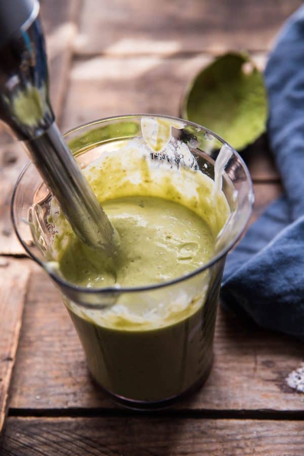 just blended jalapeno avocado crema