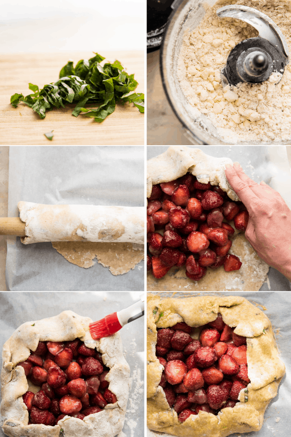 collage of making galette crust