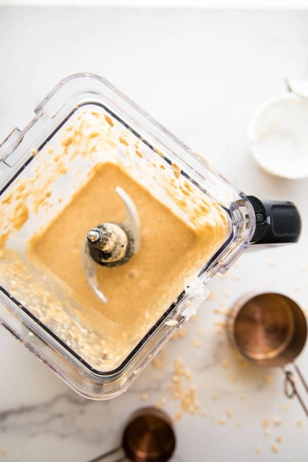 overhead view of the batter after blending