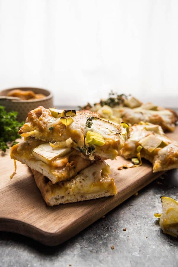 slices of squash flatbread stacked