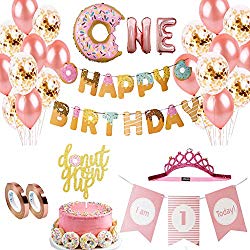 Donut Baby Shower Decorations, Baby Sprinkle Decorations Sprinkled with  Love Baby Shower Banner Lantern Donut Foil Balloons for Boy or Girl Party