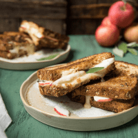 stacked slices of brie grilled cheese