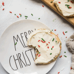 christmas cookie on a merry christmas plate