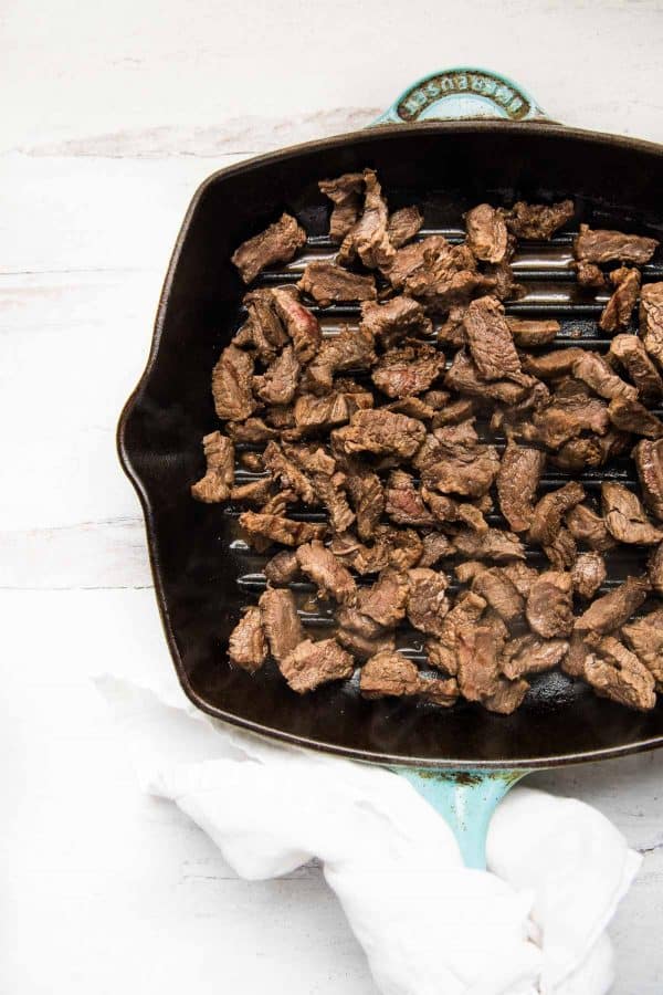 grilled flank steak in grill pan