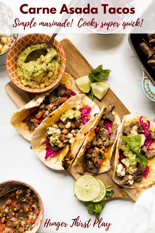 carne asada stuffed tacos with cabbage and guacamol
