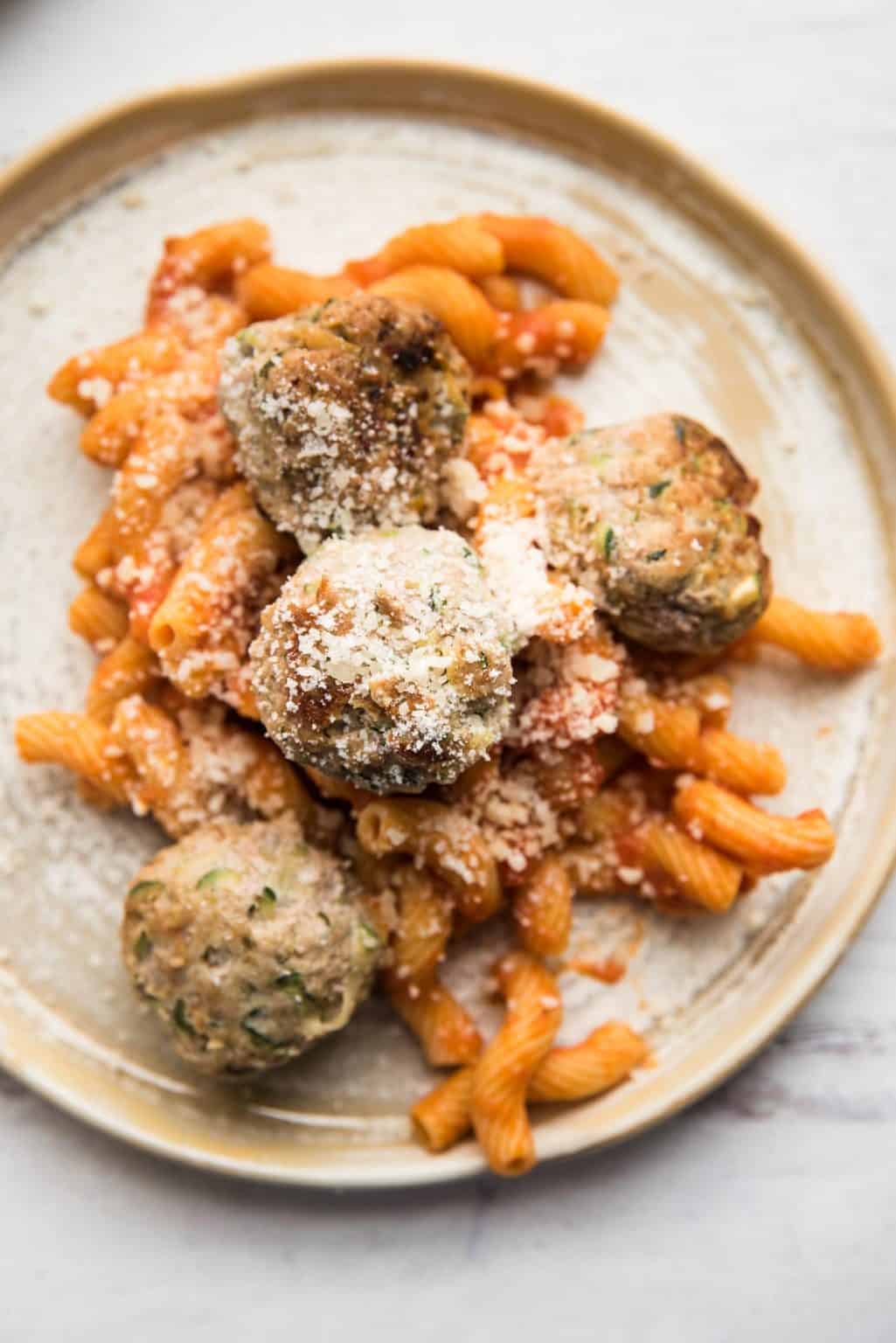 Pan Seared Zucchini Turkey Meatballs Hunger Thirst Play