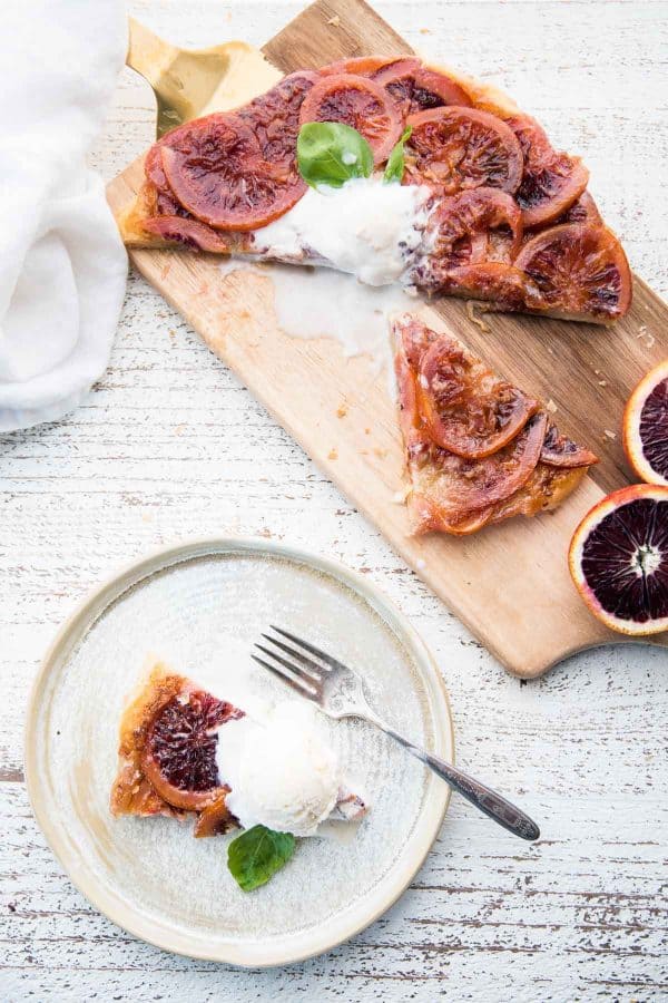 sliced pieces of tart with ice cream