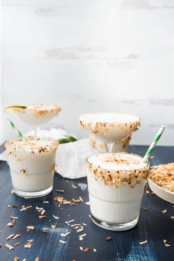 Coconut Margarita Slushies (made in an ice cream machine!) - Yes to Yolks