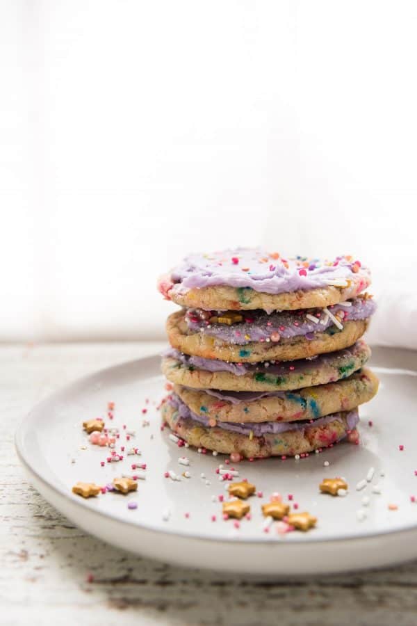 stacked cookies on a plate