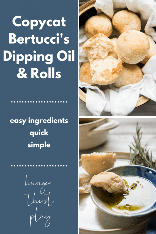 collage of photos of dipping oil and fresh baked rolls