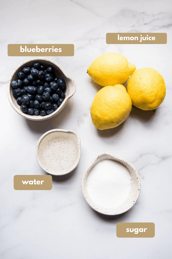 ingredients for blueberry lemonade