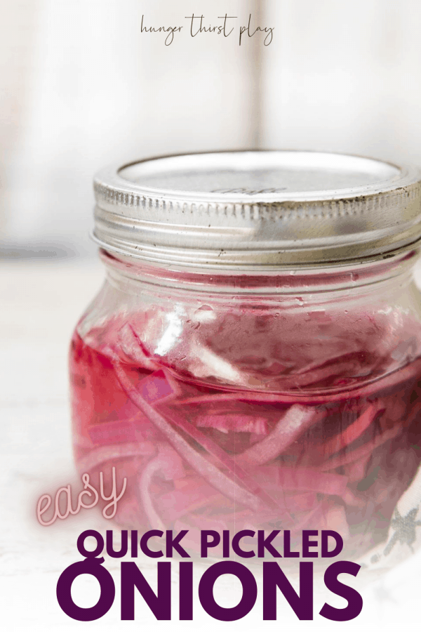 quick pickled onions in a mason jar