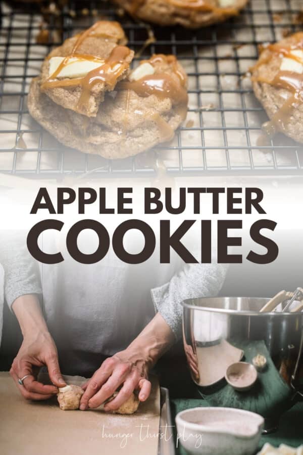 collage of apple butter cookie photos