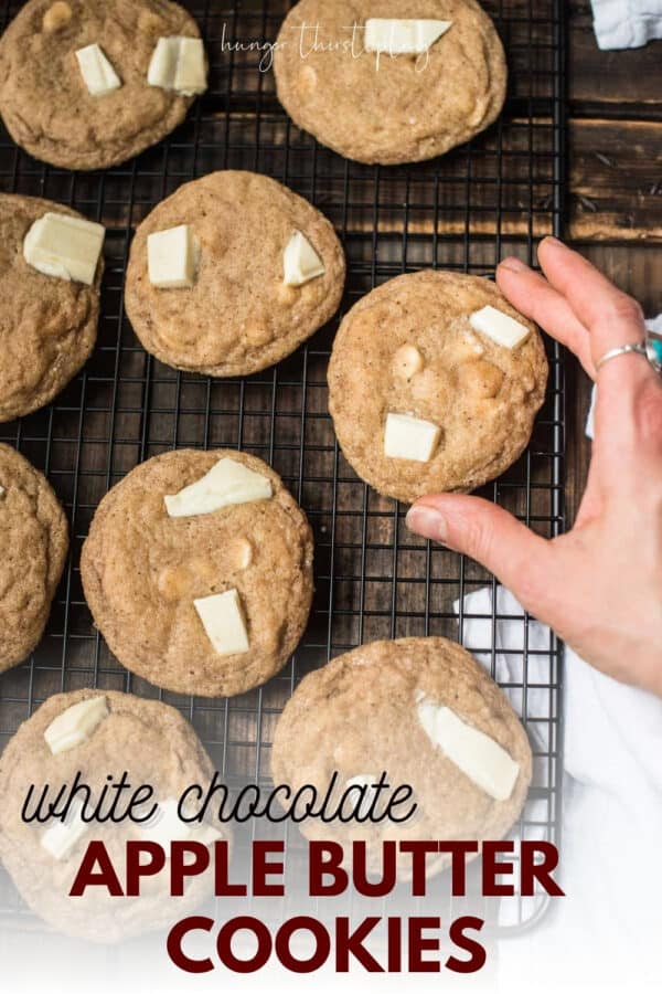 white chocolate topped cookies on a wire rack