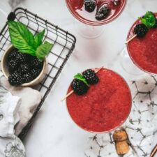 overhead of blackberry martinis