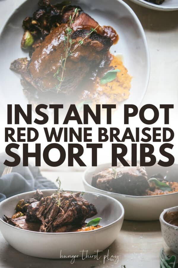 collage of instant pot braised short ribs
