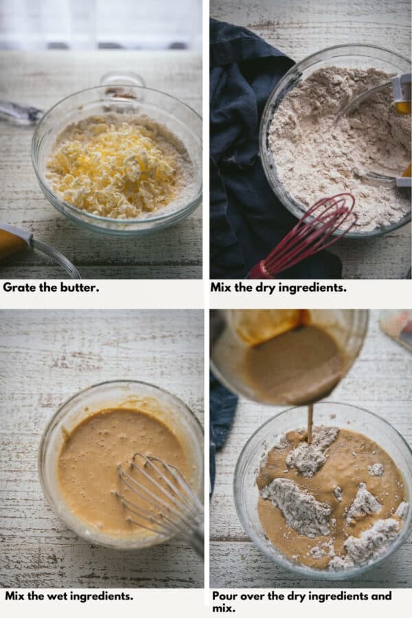 collage of steps to make scones