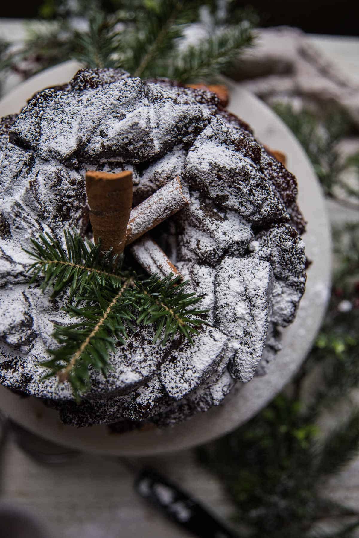 monkey bread dusted with confectioners sugar