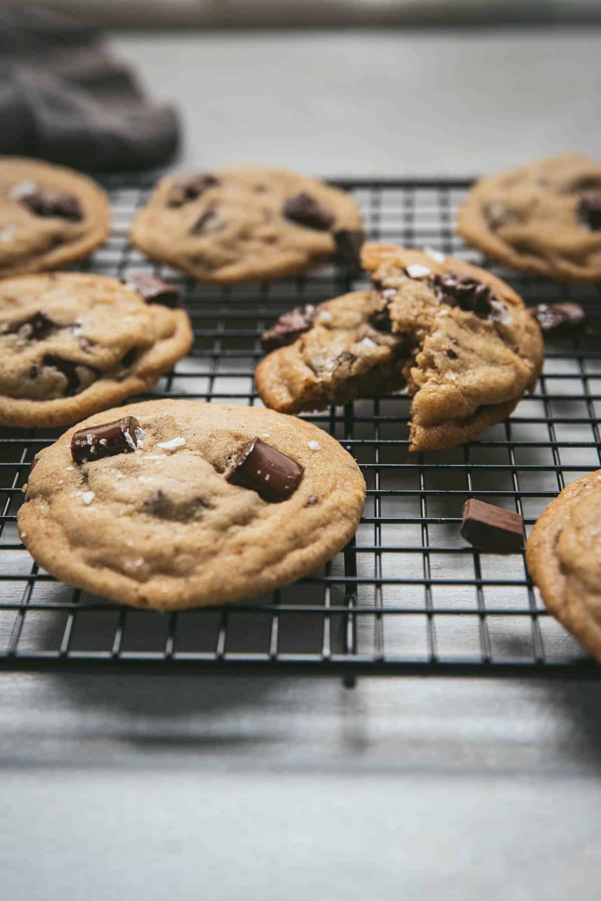 side angle of baked cookies