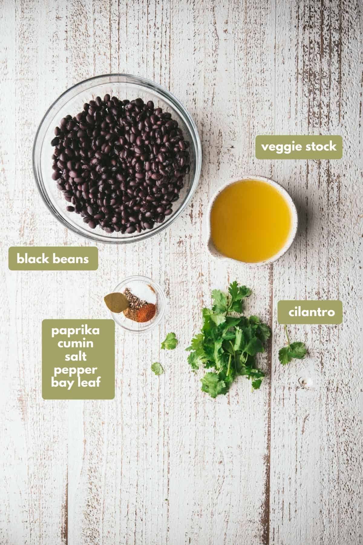 labeled black beans ingredients