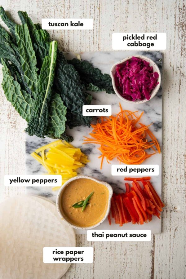 labeled rainbow hued vegetables