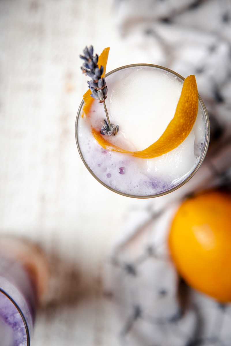 overhead angle of lemonade gin floats