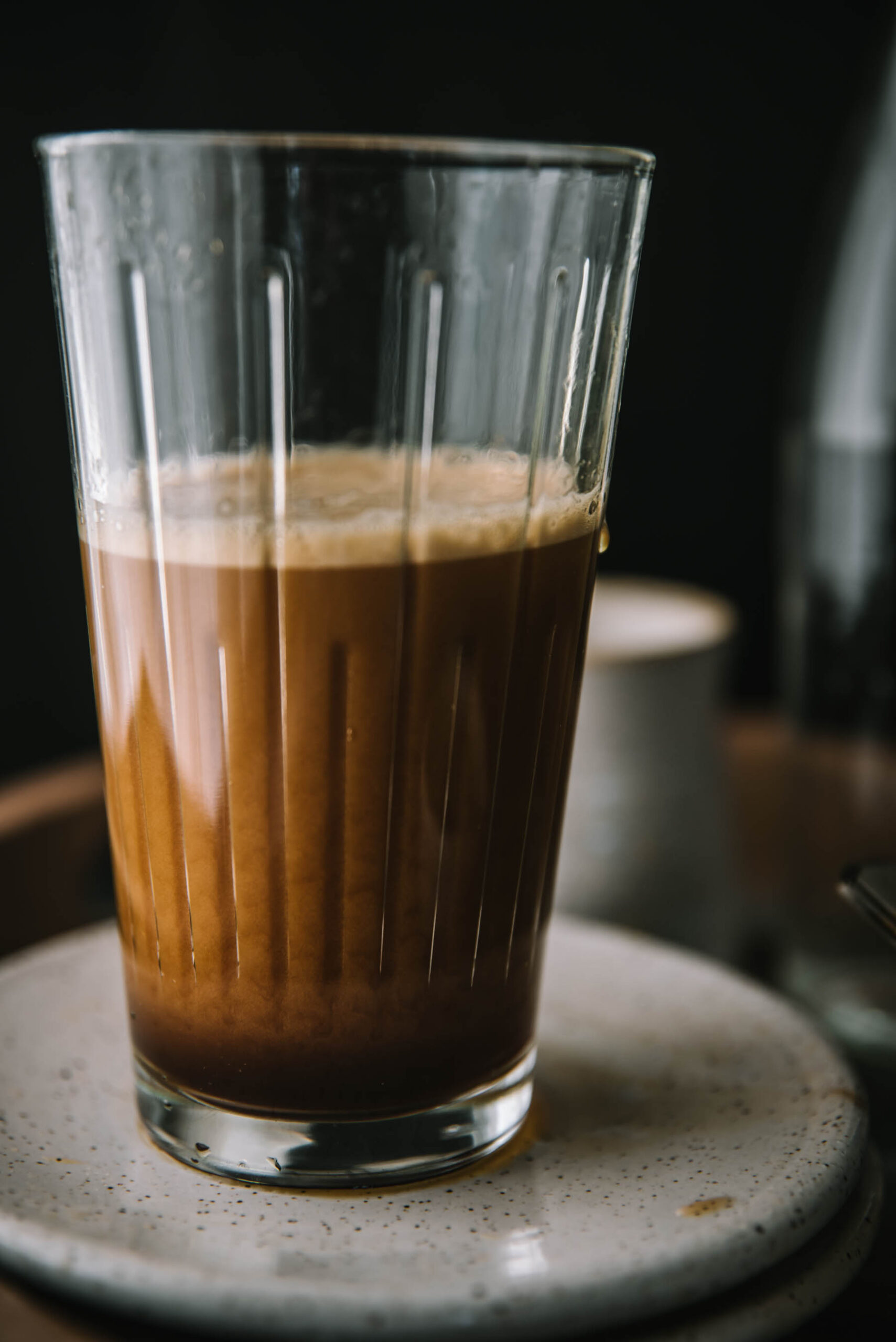 coffee settling in a glass