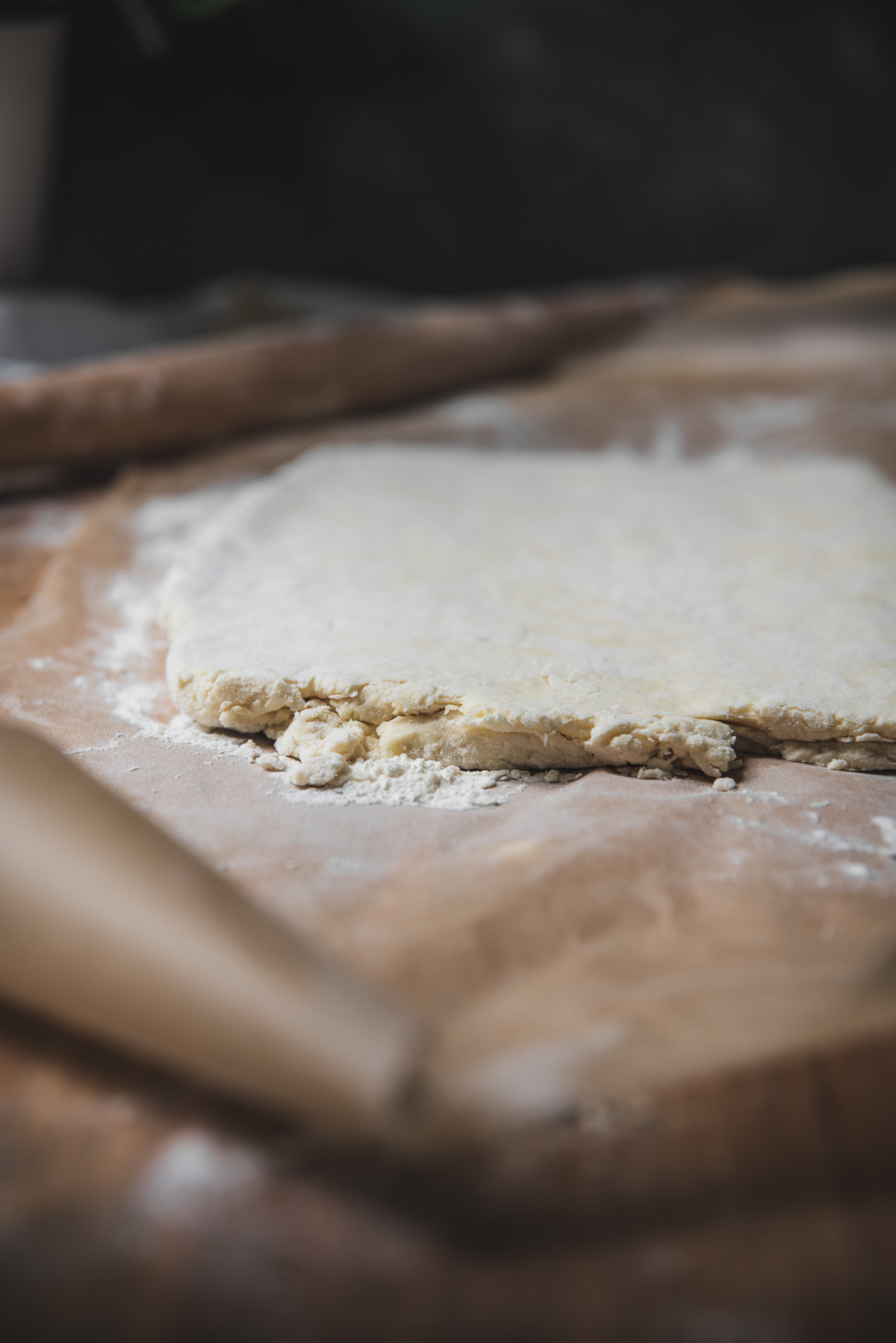 rolled out biscuit dough